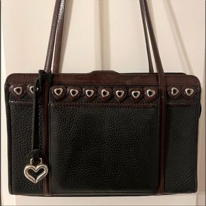VTG Brighton 2 Tone Brown Leather Shoulder Bag.